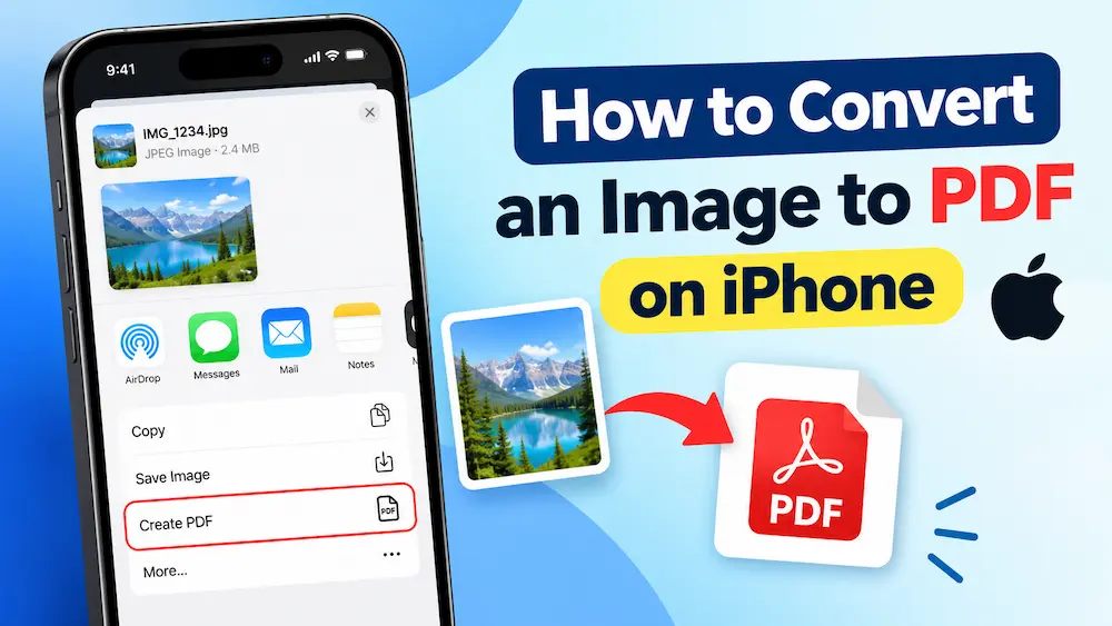 Image of how to convert an image to PDF on iPhone