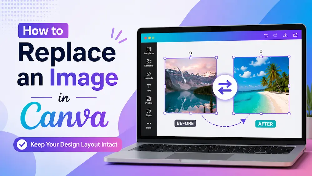 Image of how to replace an image in canva​