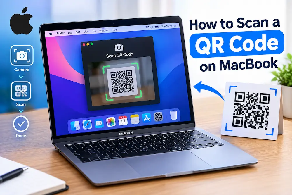 Image of how to scan a qr code on macbook
