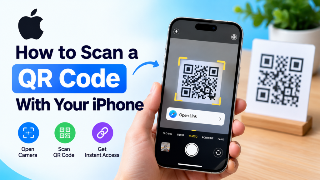 Image of how to scan a qr code with your iphone