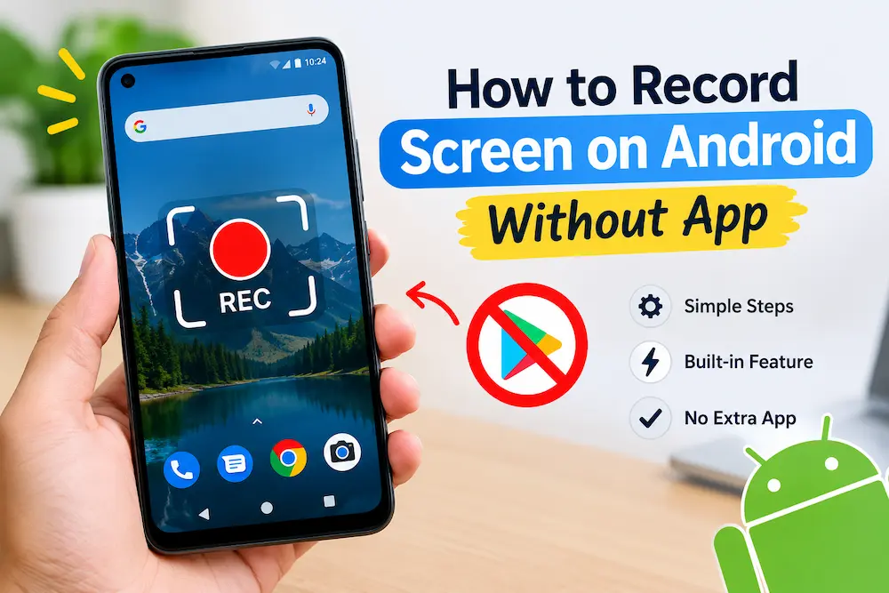 Image of how to record screen on android without app