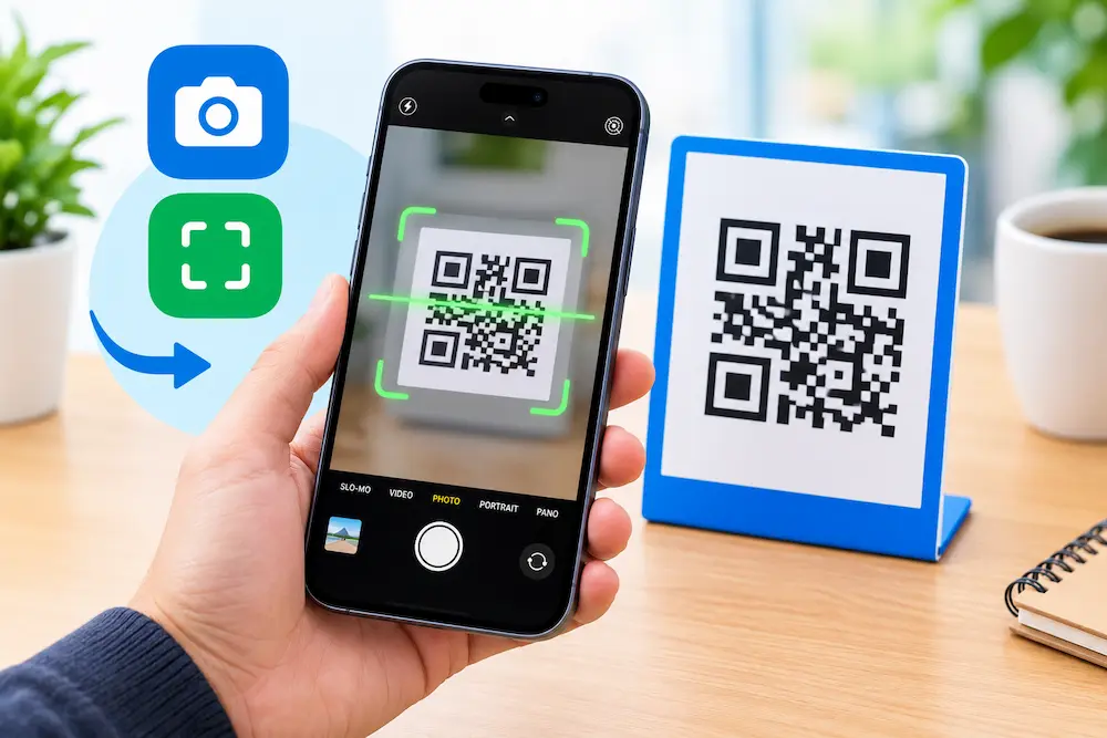 Image of how to scan a QR code on your own phone